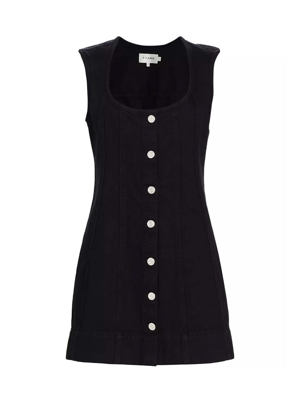 NEW, FRAME Seamed Scoop Dress in Black Sz 10 #MD2689